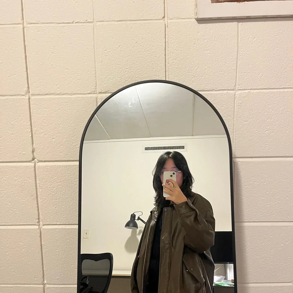Brown Leather Bomber Jacket - Picture 5 of 5